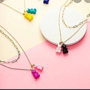 🆕🌿💚GREEN/YELLOW Gummy Bear Layered Necklace